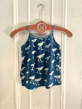 Anokhi Bird-Print Tank Top with Braided Straps